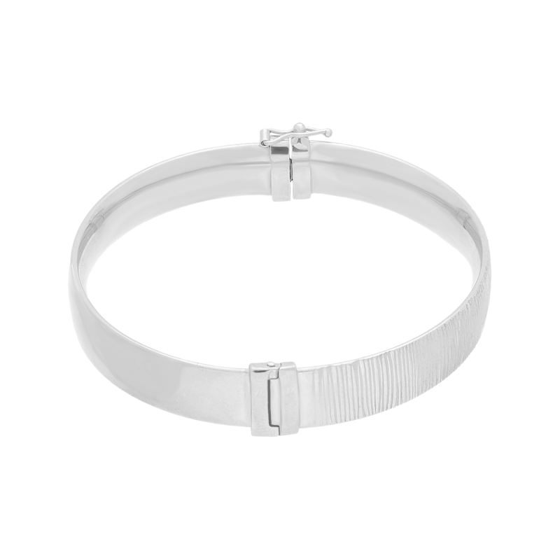 Bransoleta srebrna bangla płaska rurka z grawerem M3-448 ROD próba 925