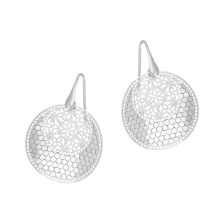 Kolczyki srebrne grawerowany owal z ornamentem/bigiel M3-458 ROD próba 925