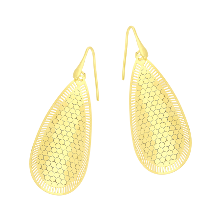 Kolczyki pozłacane taflowana kropla/bigiel M3-463 GOLD próba 925