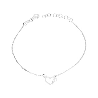 Srebrna Bransoletka Serce i Skrzydło Ażurowe pr. 925 - JubilerSezam.pl