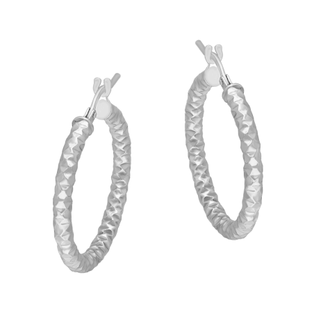 Kolczyki srebrne grawerowane kółka 25 mm/ang.zap. M3-475 ROD próba 925