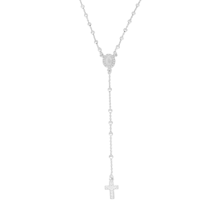 Naszyjnik srebrny ze ścinanymi paciorkami M3-490 ROD próba 925