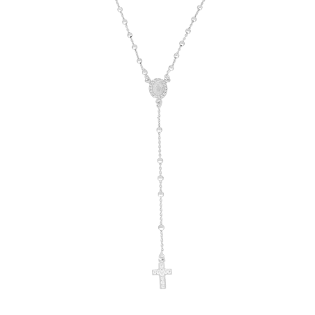 Naszyjnik srebrny ze ścinanymi paciorkami M3-490 ROD próba 925