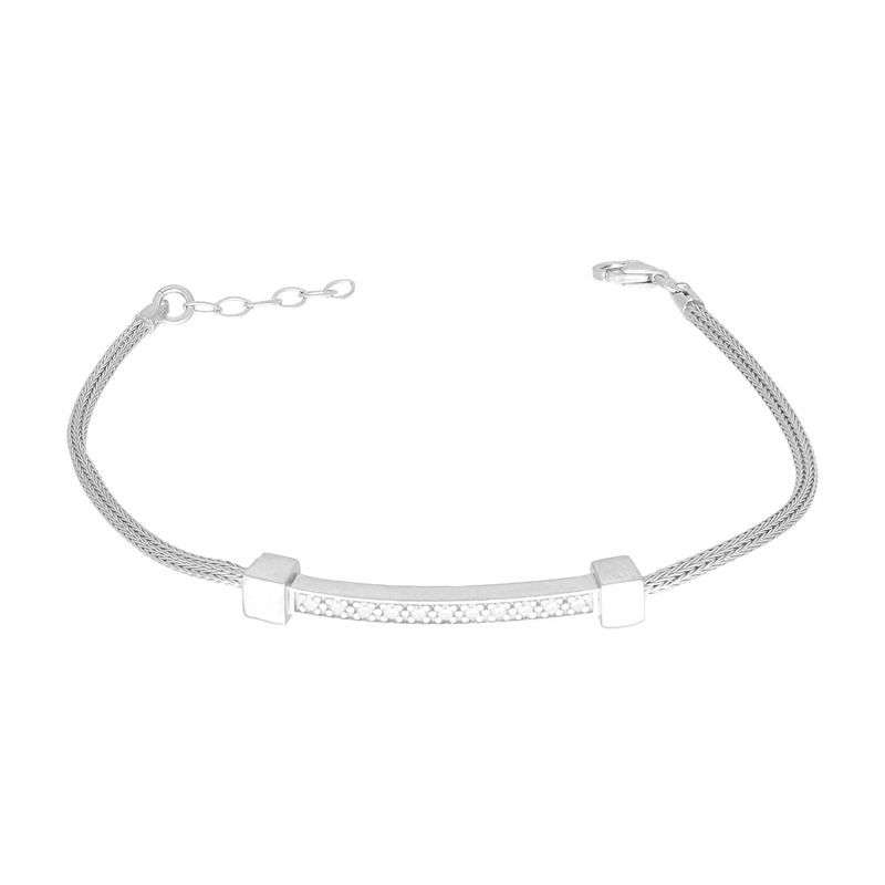 Srebrna Bransoleta Calca z Cyrkoniami pr. 925 - JubilerSezam.pl