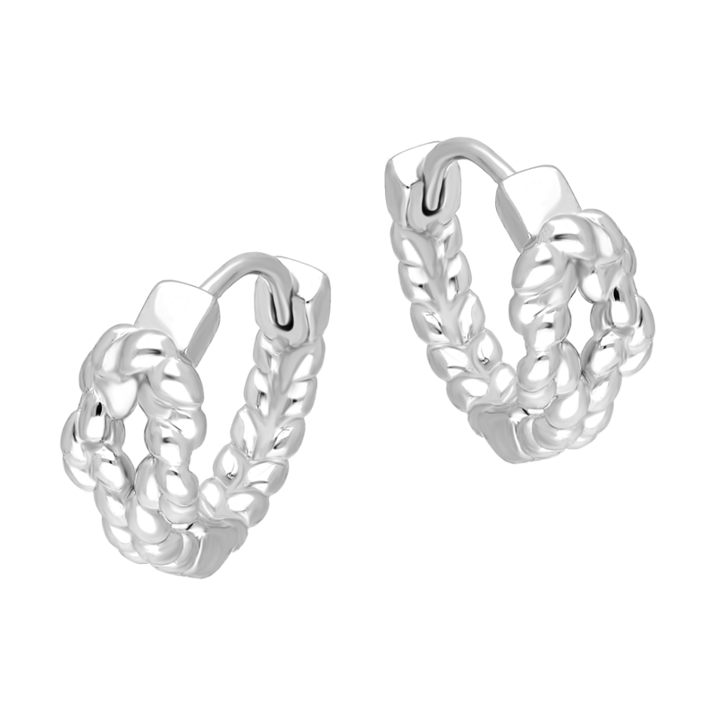 Kolczyki srebrne węzeł sznur/zatrzask AT992 próba 925
