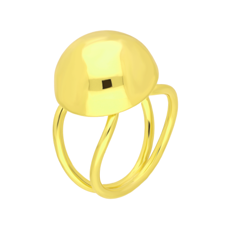 Pierścionek pozłacany gładka półkulka HS2094-1 GOLD próba 925