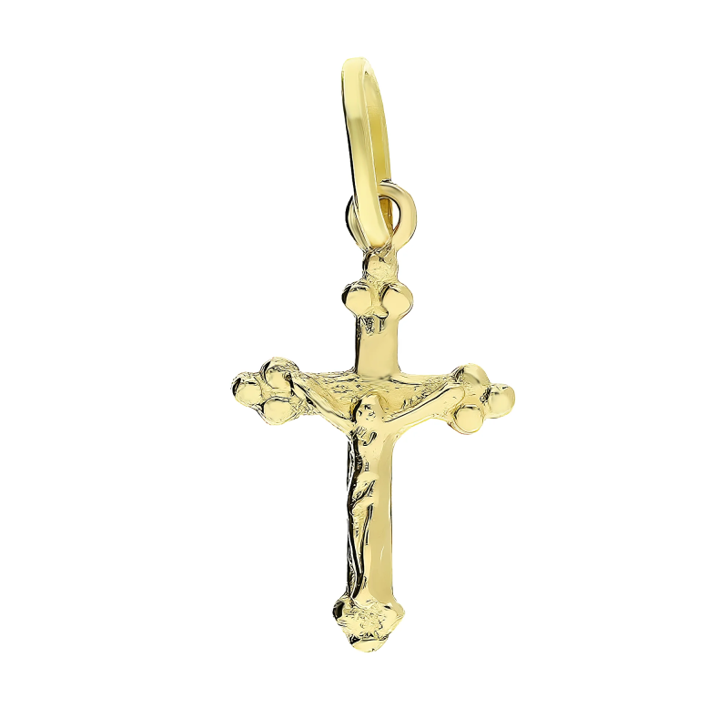 Złoty Krzyżyk z Panem Jezusem pr. 585 - JubilerSezam.pl