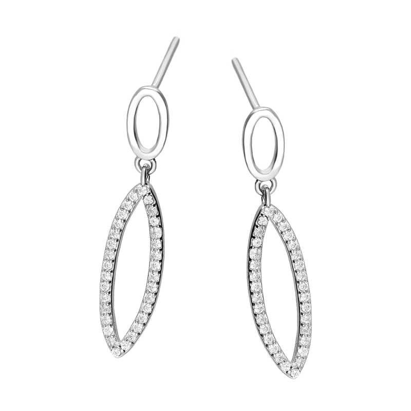 Srebrne Kolczyki Łezki z Cyrkoniami pr. 925 - JubilerSezam.pl