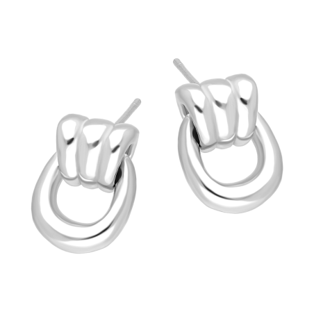 Kolczyki srebrne owal i pazurki/sztyft HS2110 ROD próba 925