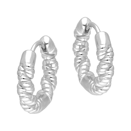 Kolczyki srebrne koło z motywem sznura/zatrzask HS2111 ROD próba 925