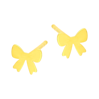 Kolczyki dla dziewczynki pozłacane kokardki pr. 925 - JubilerSezam.pl