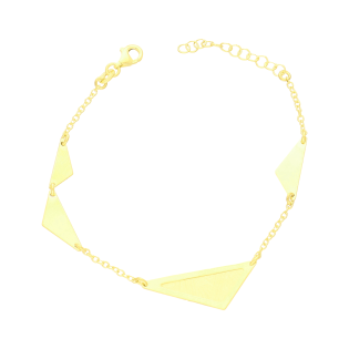 Bransoleta pozłacana szczotkowane i gładkie trójkąty