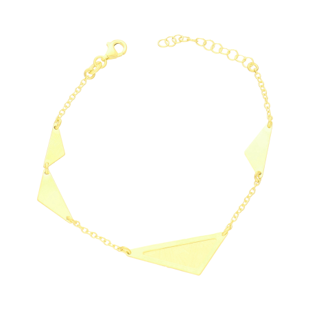 Bransoleta pozłacana szczotkowane i gładkie trójkąty