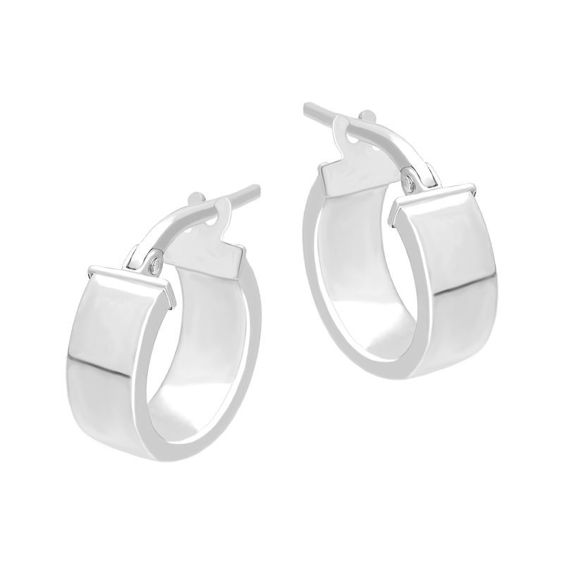 Kolczyki srebrne kółka gładka blaszka/zatrzask M3-365 ROD próba 925