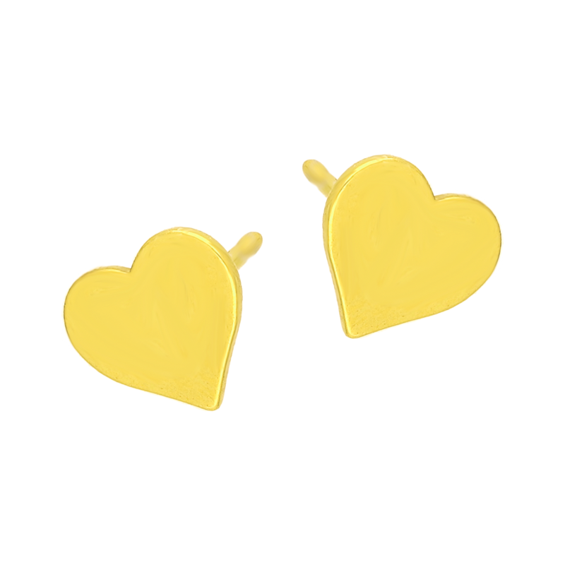 Kolczyki pozłacane gładkie serce/sztyft M3-367 GOLD próba 925