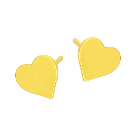 Kolczyki pozłacane gładkie serce/sztyft M3-367 GOLD próba 925