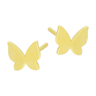 Kolczyki gładki motyl srebro 925 koloru złotego