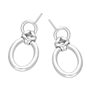 Kolczyki srebrne wiszące owale