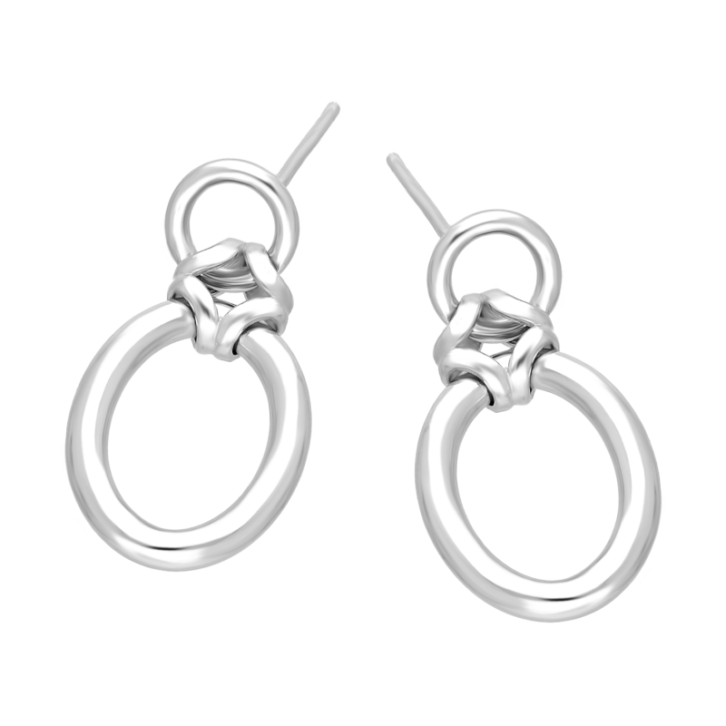 Kolczyki srebrne wiszące owale