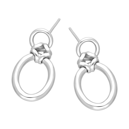 Kolczyki srebrne wiszące owale