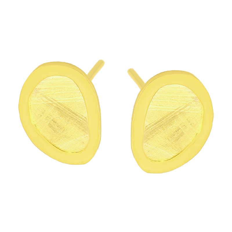 Kolczyki pozłacane szczotkowany owal/sztyft M3-383 GOLD próba 925