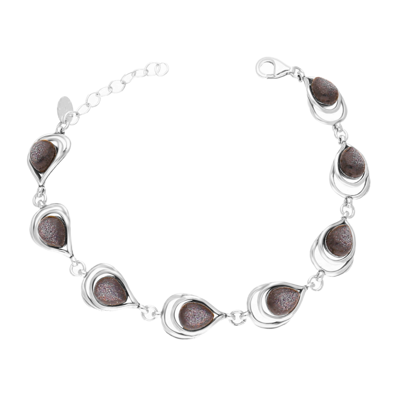 Srebrna bransoletka z multikolorowymi opalami - JubilerSezam.pl