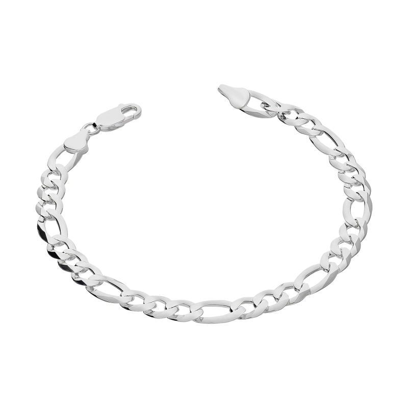 Bransoleta srebrna 925 splot figaro 6 mm