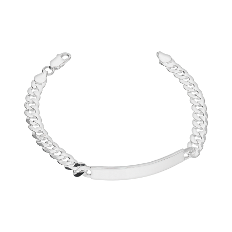 Bransoleta srebrna pancer z blaszką