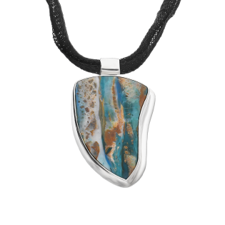 Srebrny Naszyjnik z Opalem Chile pr. 925 - JubilerSezam.pl