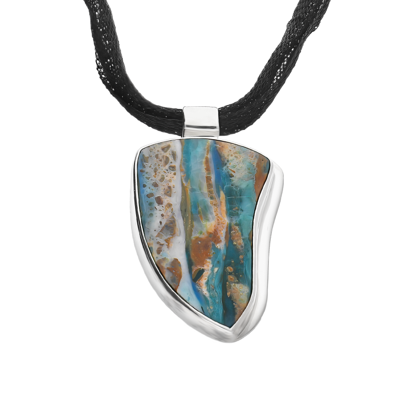 Srebrny Naszyjnik z Opalem Chile pr. 925 - JubilerSezam.pl