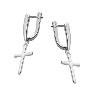 Srebrne kolczyki z krzyżykiem pr. 925 - JubilerSezam.pl