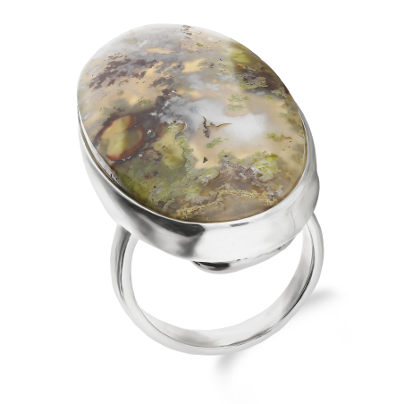 Srebrny Pierścionek z Agatem Mszystym pr. 925 - JubilerSezam.pl