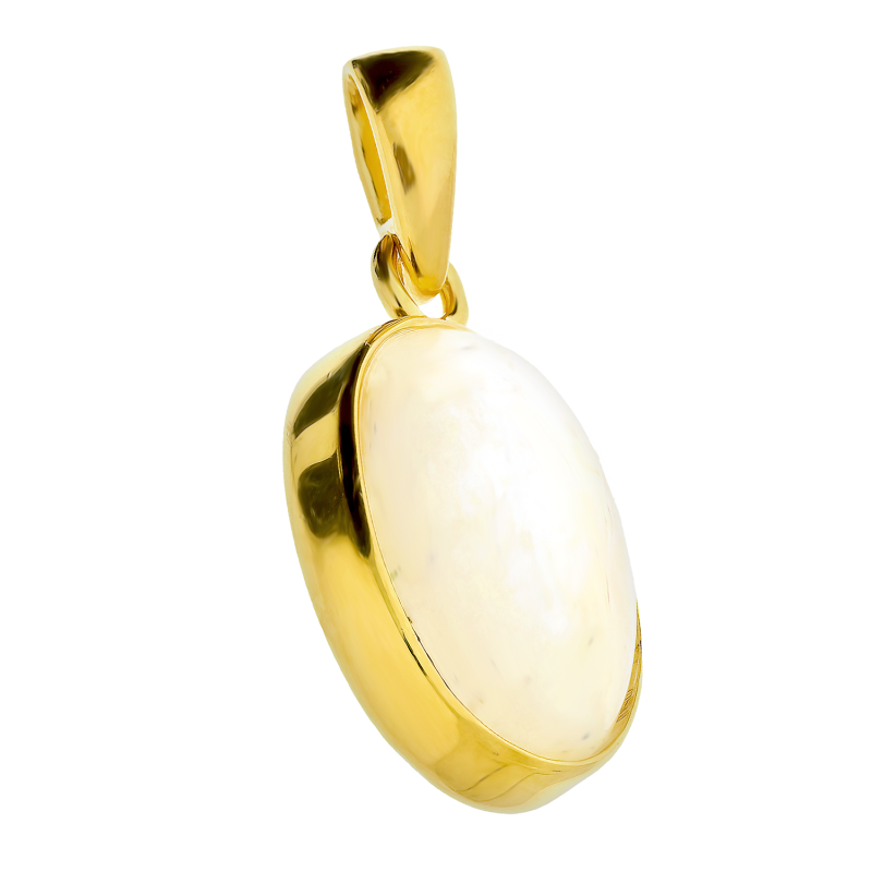 Pozłacana Zawieszka z Kamieniem Księżycowym pr. 925 - JubilerSezam.pl