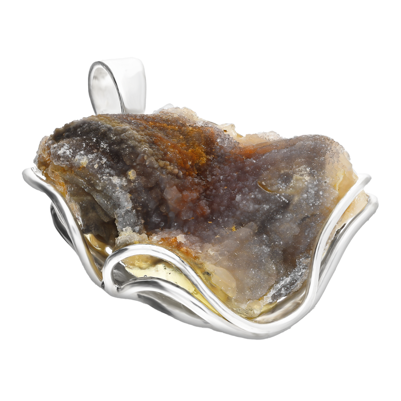 Srebrna Zawieszka Róża Chalcedonu pr. 925 - JubilerSezam.pl