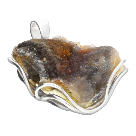 Srebrna Zawieszka Róża Chalcedonu pr. 925 - JubilerSezam.pl