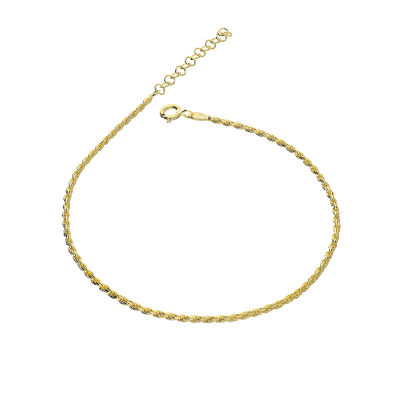 Bransoleta na nogę ze srebra koloru złotego