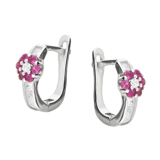 Srebrne kolczyki dla dziewczynki kwiatek - JubilerSezam.pl