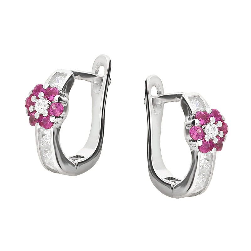 Srebrne kolczyki dla dziewczynki kwiatek - JubilerSezam.pl