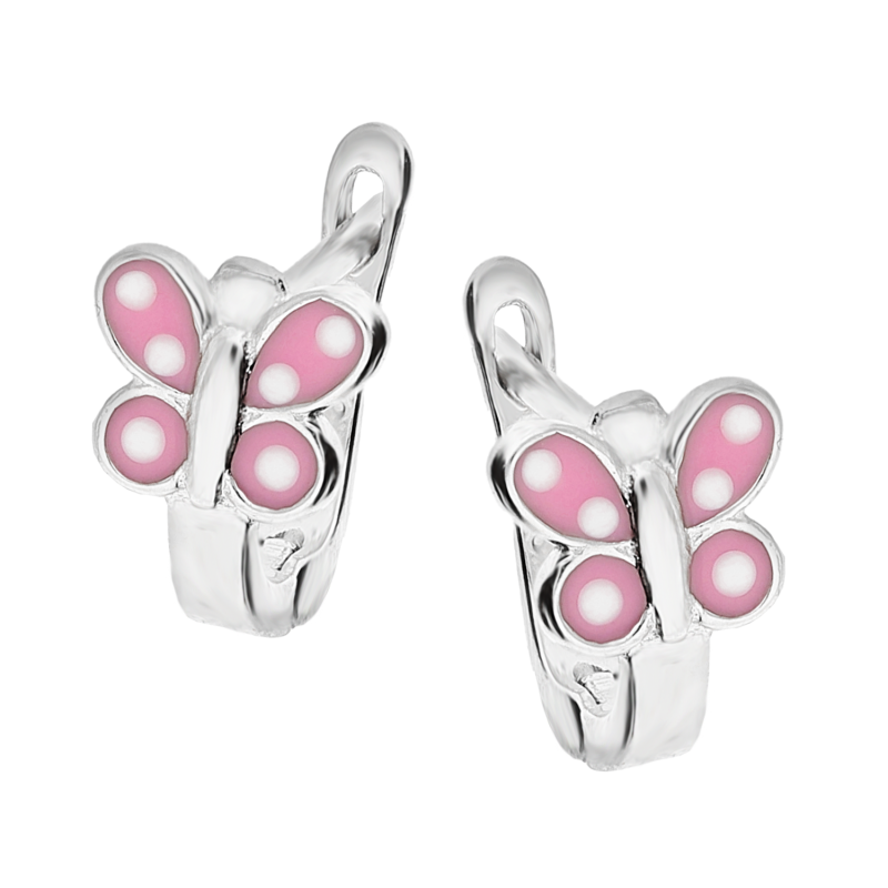 Srebrne kolczyki motylki dla dziewczynki pr. 925 - JubilerSezam.pl