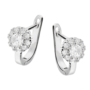 Kolczyki srebrne dla dziewczynki koło z białymi cyrkoniami/ang.zap. TB 11332 próba 925