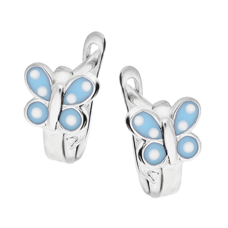 Kolczyki srebrne motylki dla dziewczynki pr. 925 - JubilerSezam.pl