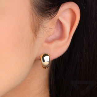 Kolczyki złote poszerzane gładkie blaszki