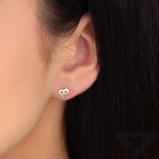 Kolczyki złote serce z wyciętymi sercami/sztyft  MZ T23-E-0218-3-LZ próba 375