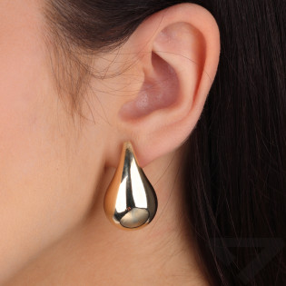 Kolczyki złote wypukła kropla 3D viral próba 375