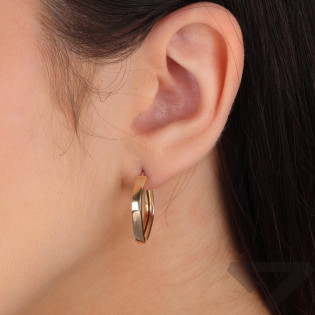 Złote Kolczyki Kwadrat Obły Szarniry 20mm pr. 585 - JubilerSezam.pl