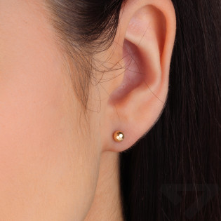 Kolczyki złote grawerowane kulki 4mm zapinane na sztyft AR BSC4-DCBE0004MM-V-130 próba 375