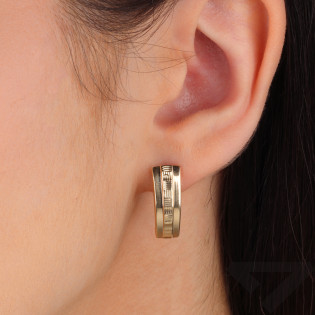 Kolczyki złote blaszka z ozdobnym grawerem/ang.zap. AR XXDCNSE7747-10 próba 585