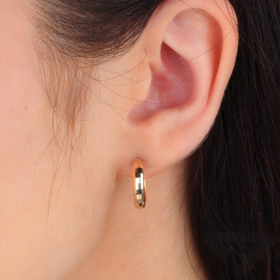 Kolczyki złote koła 15 mm fasetowane