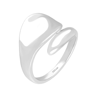 Pierścionek srebrny wypukła blaszka w formie kropli HS2108 ROD próba 925