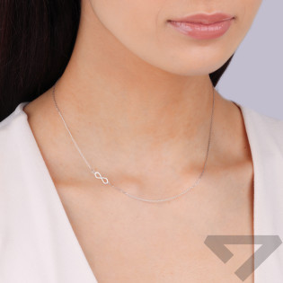 Naszyjnik z białego złota Nieskończoność pr. 585 - JubilerSezam.pl